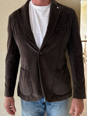 L.B.M. 1911 Limited Edition Mens Brown Corduroy Sport Coat